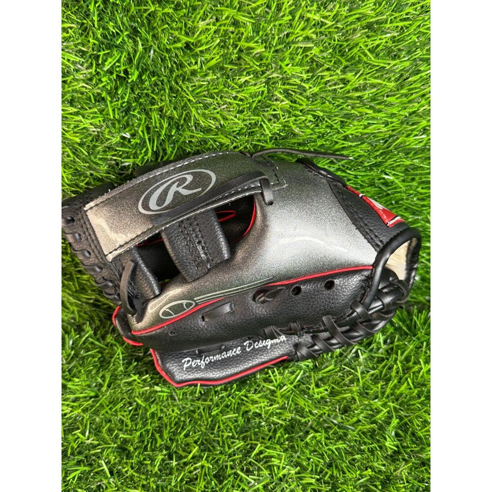 Rawlings Baseball Glove Kids Size 9 Inch Black Red Fielder A-Rod Pro Model